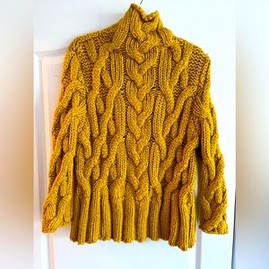 Zara chunky cable knit mock neck sweater